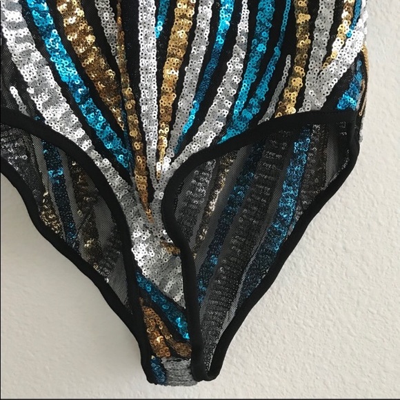✨🎶✨Sequin Body Suit w Long Arm Bands✨🎶✨S M L✨🎶✨ - Picture 4 of 4